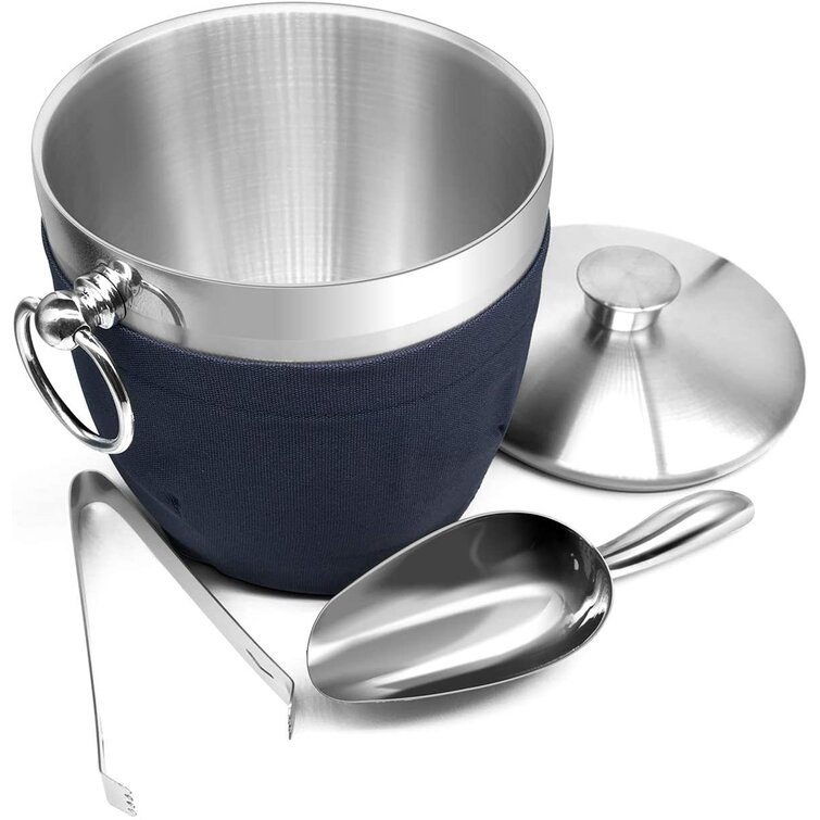 Insulated Stainless Steel Ice Bucket with Lid