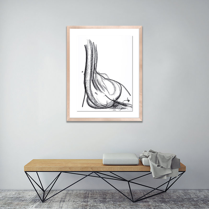 Nude 2 Print by Johan Gert Manschot, Natural, 24" H x 19" W x 1.5" D