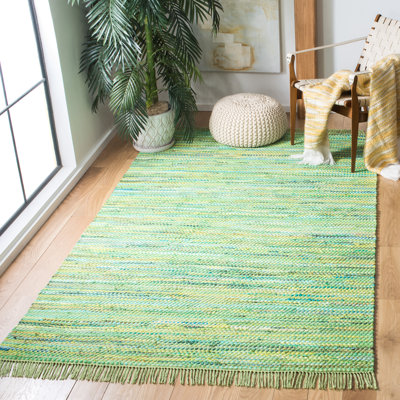 Tapis de couleur unie en coton recyclé tissé à plat Arlesey Montauk