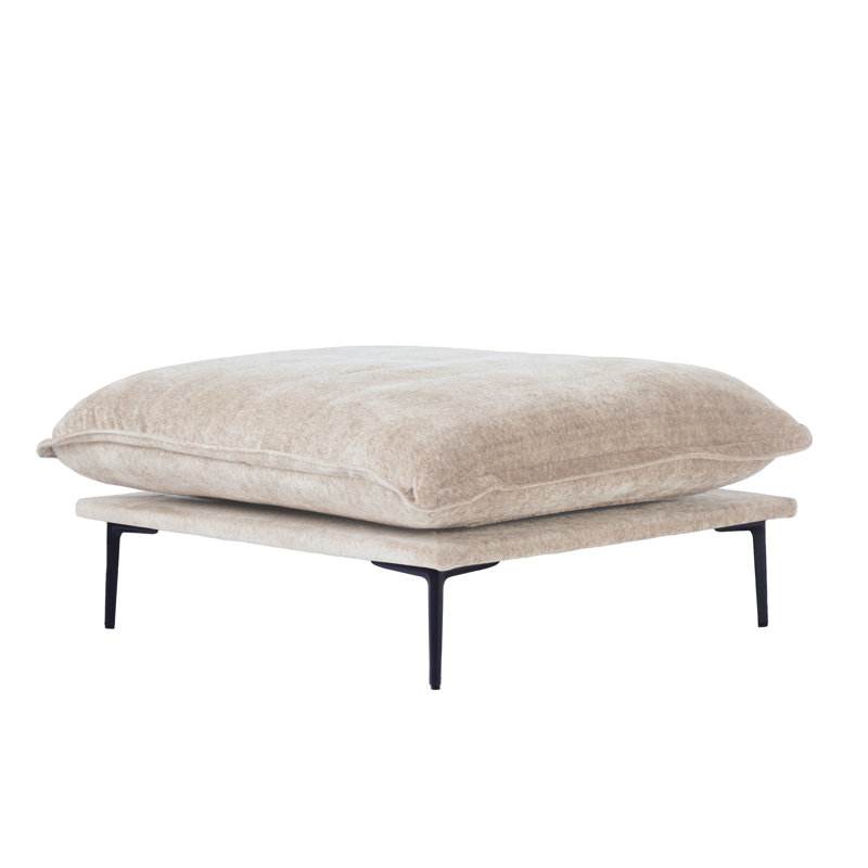 Repose-pieds en velours 39,37 po Traci, Marron clair