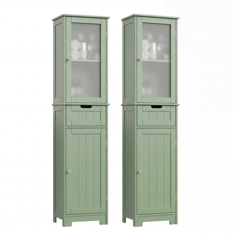 Armoire à linge autoportante 2 pièces, Vert