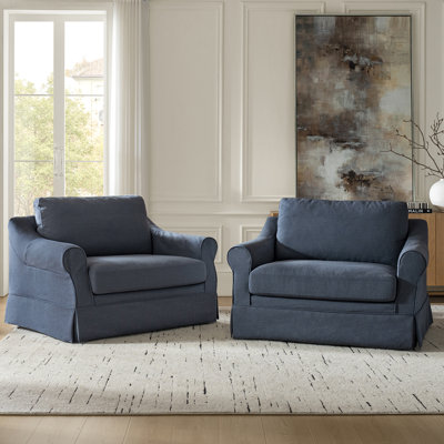 Fauteuil surdimensionné à housse de coussin avec coussin en plumes Estevan l 50,75 po (ensemble de 2)