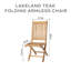 Chaise sans accoudoirs pliante en teck Melosa