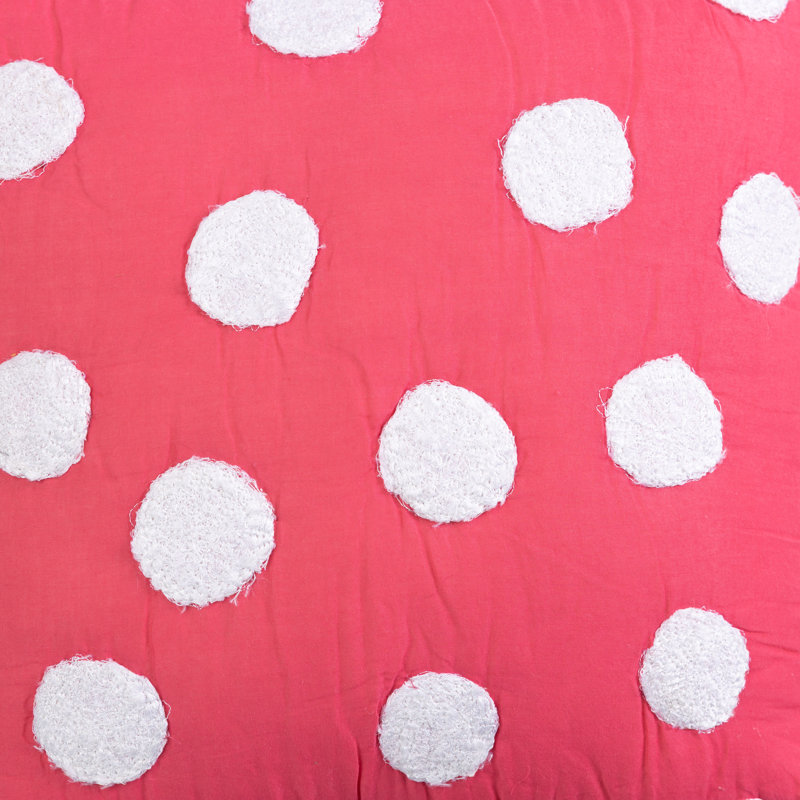 Iman Polka Dots Cotton Throw Pillow, Hot Pink
