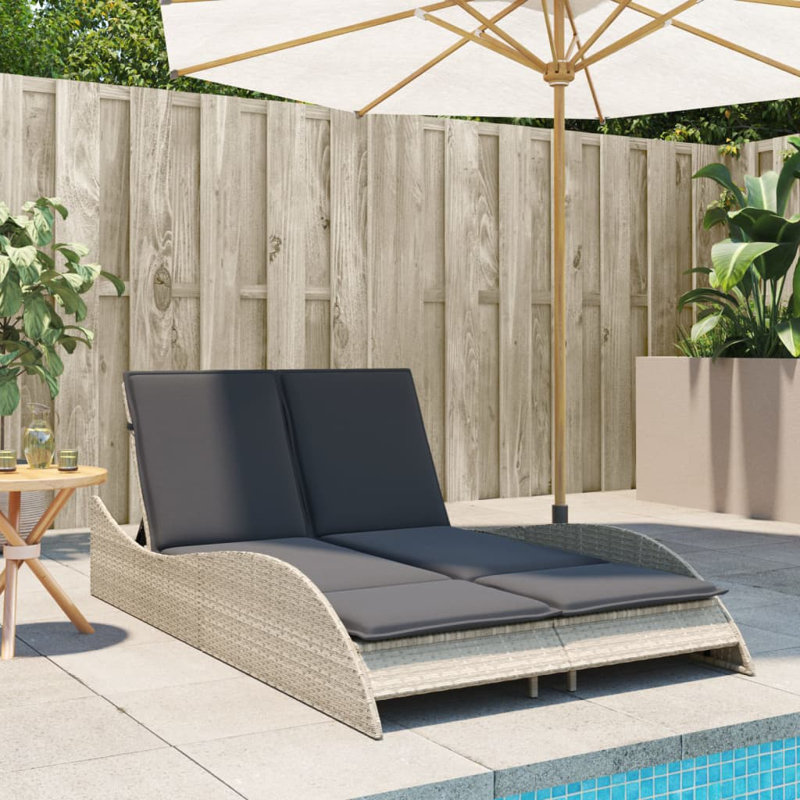  Patio Sun Lounger Light Gray