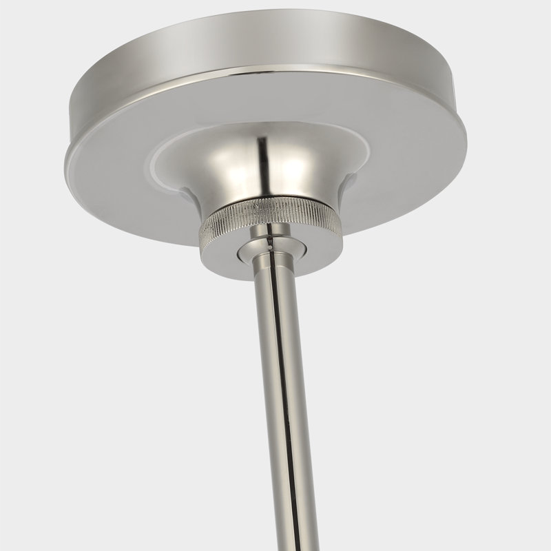 Thomas O'Brien Oso 72" Linear Arched Pendant, 64" H x 54" W, White, Polished Nickel