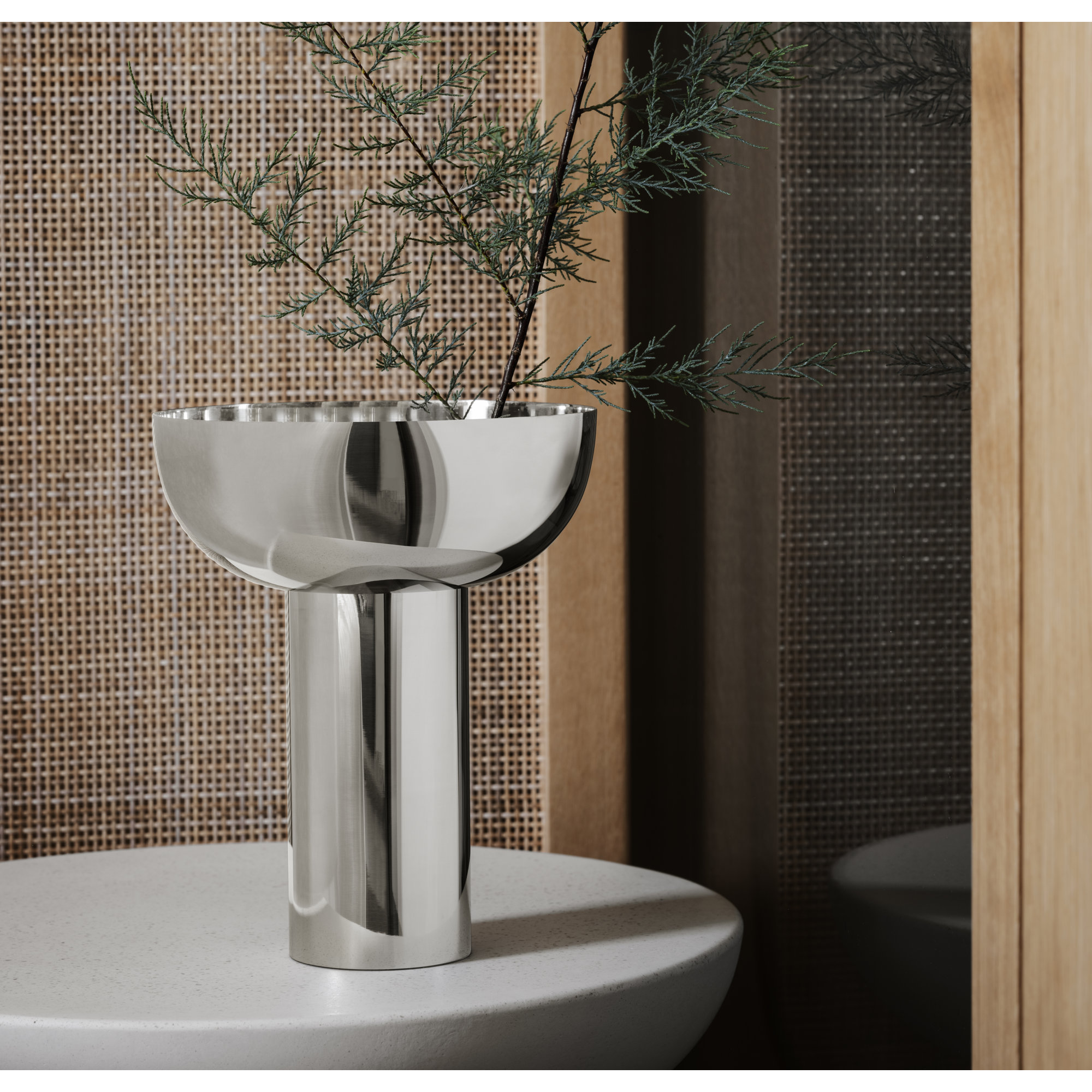 Miyabi PVD Coated Stainless Steel Table Vase, Silber