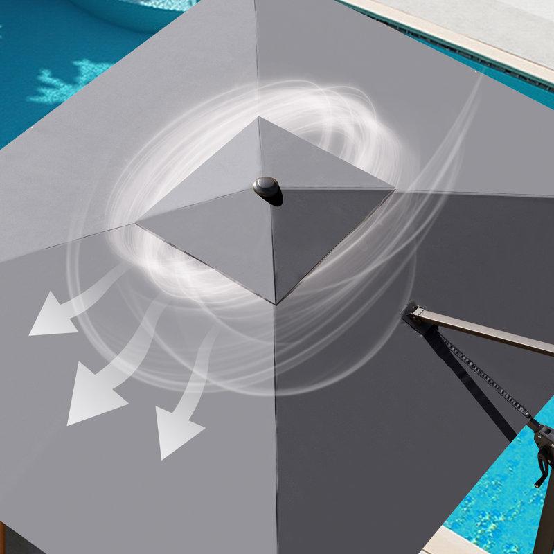 128'' X 104'' Rectangular Cantilever Umbrella, Weighted Base Does Not Include, Dark Gray