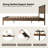 Yuma Queen Size Bed Frame with Headboard & Footboard, Solid Wood Platform Bed, 12 Sturdy Slatted Base with Metal Legs, Anti-Noise & Slip-Free, Walnut Finish-113272507-113272506