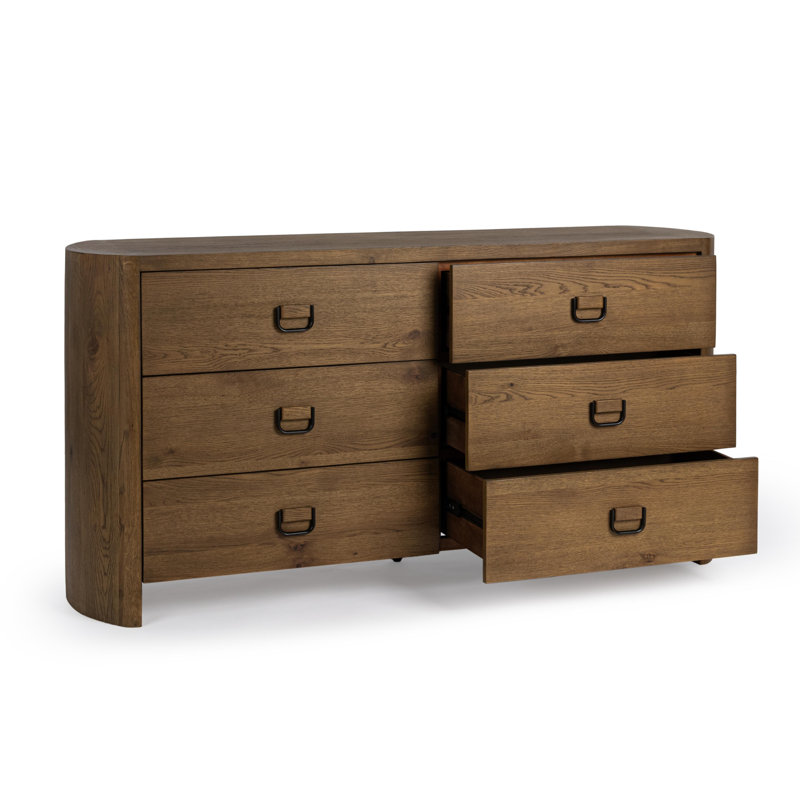Kyrie 6-Drawer Oak Veneer Dresser