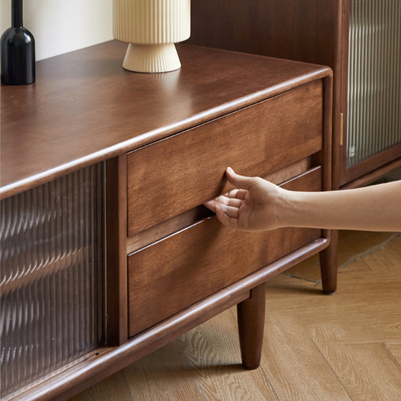 American style solid wood TV cabinet, 86.61"