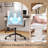 Tufted Button Double Layer Padding Faux Leather Swivel Office Chair-180711478