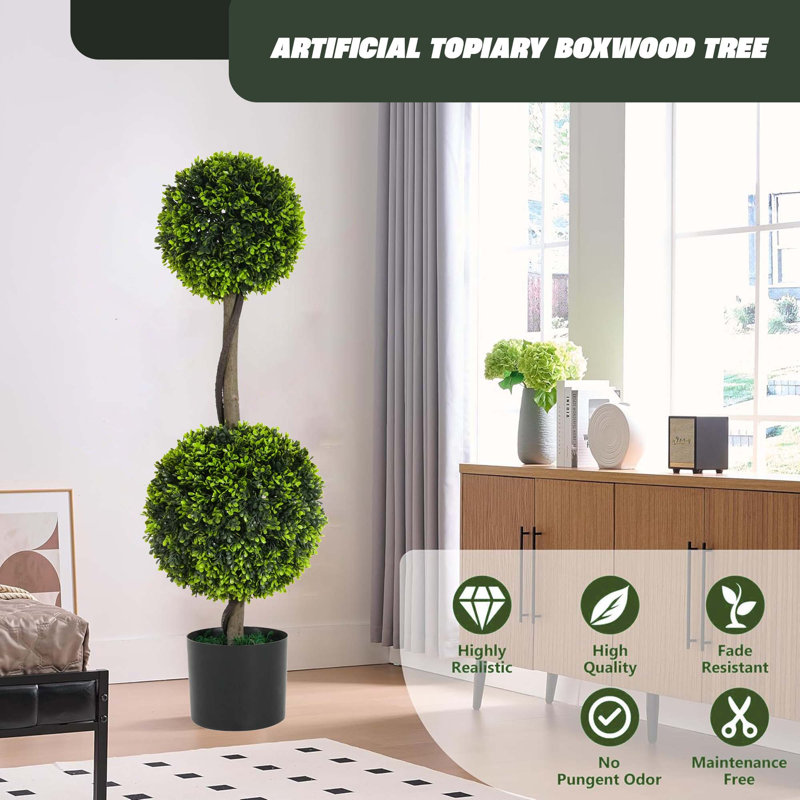 Arbre à bille 34 po avec topiaire 34 po, ensemble de 2
