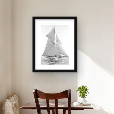 Reproduction matte encadrée marine pour voilier