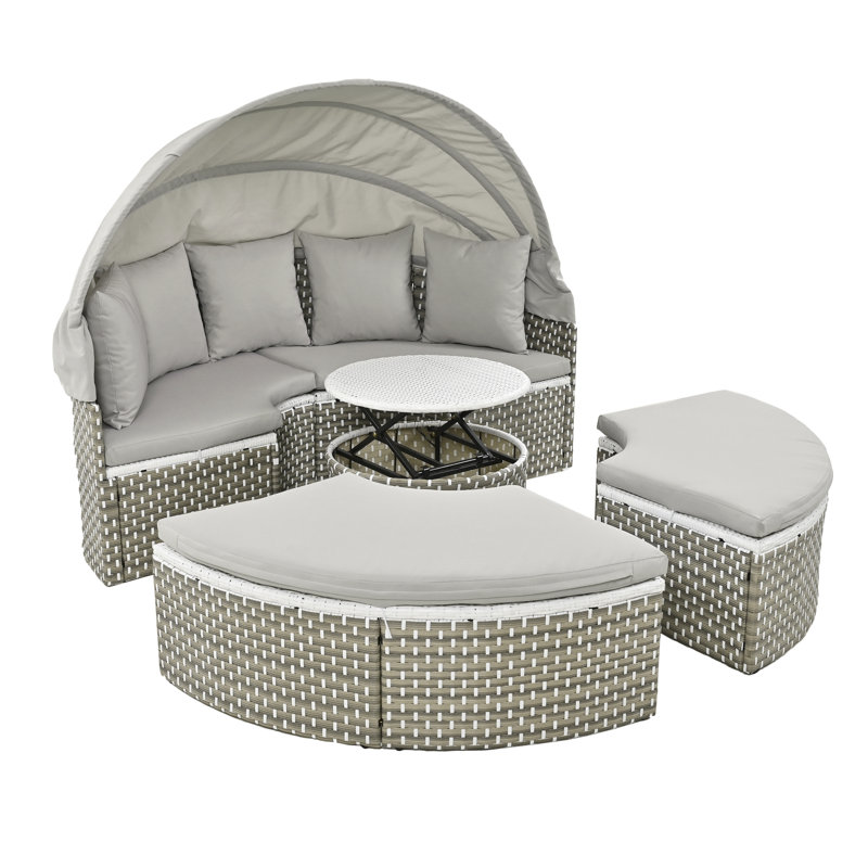  Largeur de 66,5 po avec coussins (gris), Brun, Gris clair