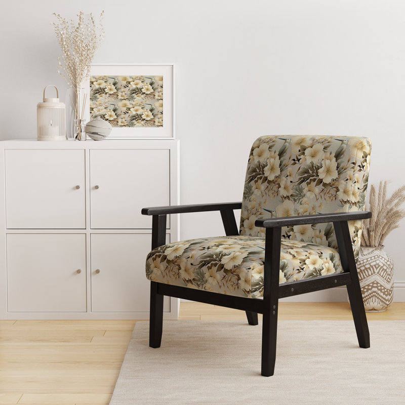 Chaise d'appoint rembourrée Natural Tranquility, Motif tropical de tranquillité naturelle II