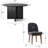 5-Piece Modern Black Round Dining Set-36028137