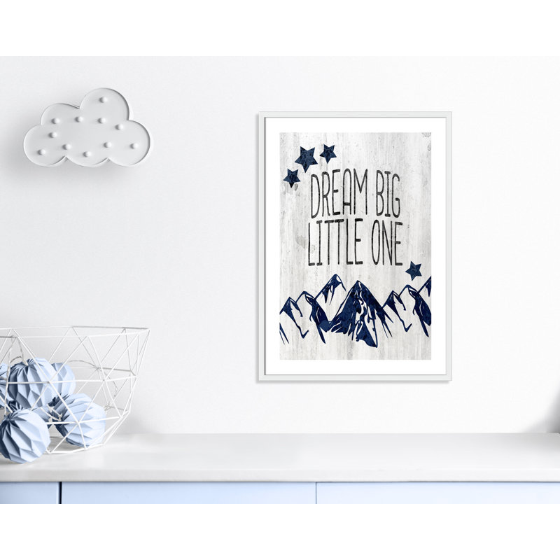 Adhésif décoratif «Dream Big Little One», H 34,5 po x l 24,5 po x P 1,18 po, Encadré de boîte blanc