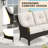 6-Piece Outdoor PE Brown Wicker Rattan Wide Armrest Swivel Glider Seating Group Patio Conversation Set with Olefin Thick Cushions-360977057