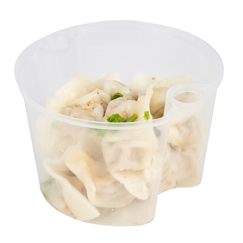 Restaurantware Plastic Food Container Inserts 100 Pack of 20 oz Microwave-Safe Plastic Take Out Inserts Leakproof Round Clear Design Durable and Stackable