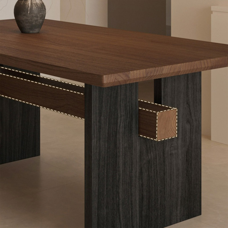 Ensemble de tables rétro et élégantes en bois massif, H 29,52 po x L 86,61 po x l 35,43 po