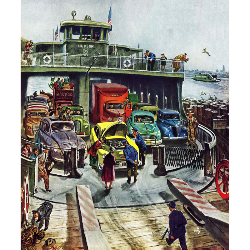 Hudson Ferry by Thornton Utz Print on Wrapped Canvas, 36" H x 30" W