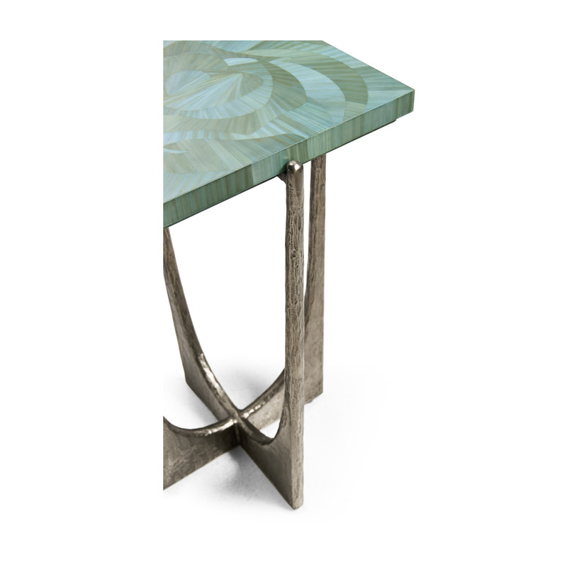 Water Seaglass Martini Table, 24" H x 14" W x 14" D