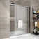 56 in. to 60 in. W x 76 in. H Double Sliding Semi Frameless Shower Door with Clear Glass