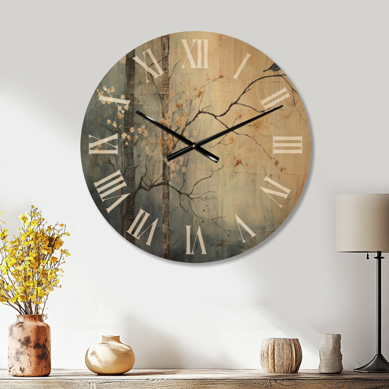 Horloge murale en bois Meadow Minimalist, Large