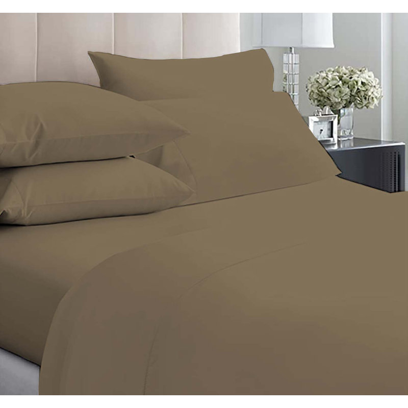Ensemble de draps en microfibre 6 pièces, Complète, Taupe