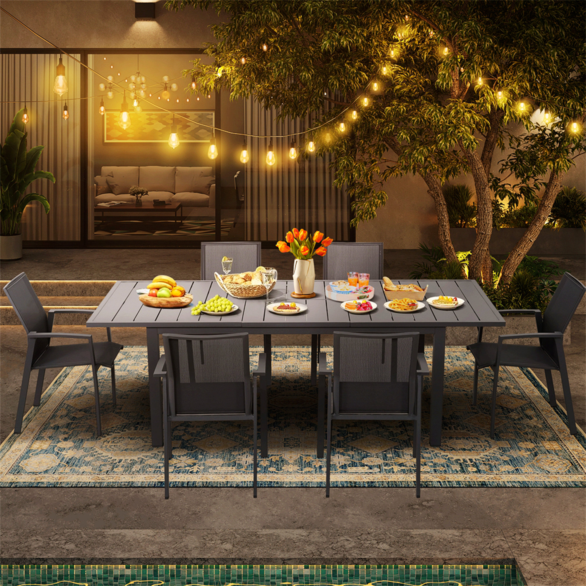 Hokku Designs 6 - Person Square Outdoor Dining Set 