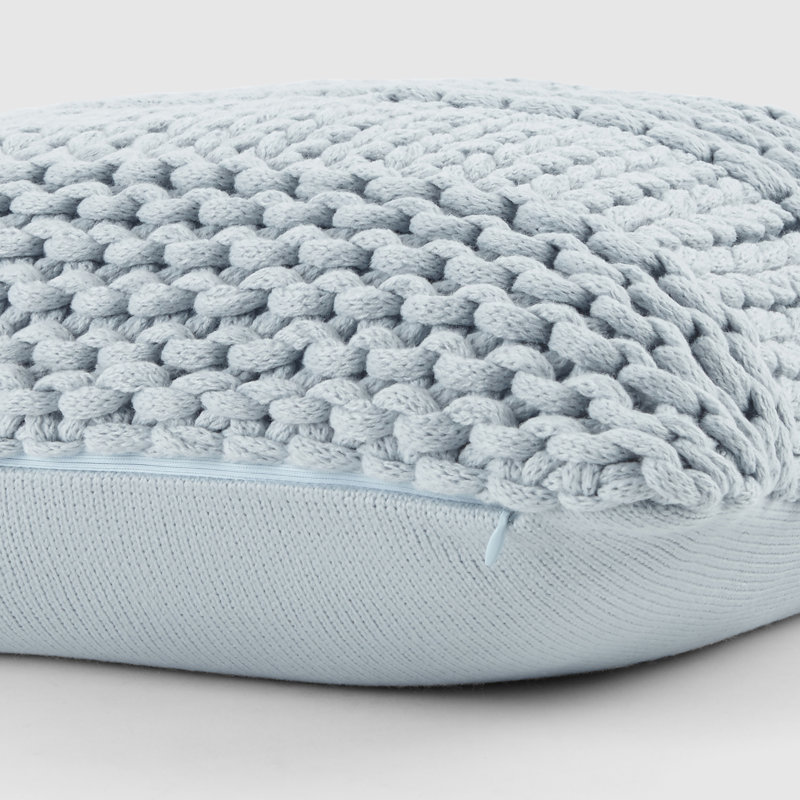Cozy Chunky Knit Acrylic Decor Throw Pillow, Blue