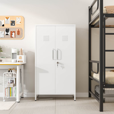 Modern Metal Office Storage Cabinet with Adjustable Shelves, Steel Locker Cabinet for Office/Living Room/Bedroom/Bathroom by Inbox Zero