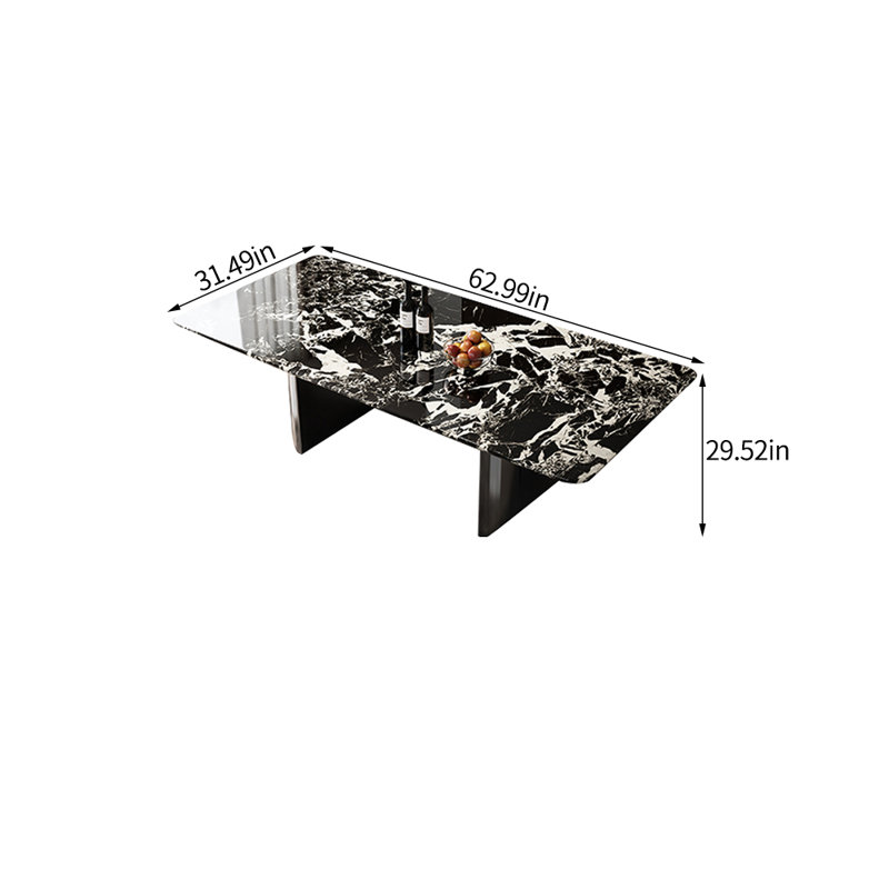 Table de salle à manger moderne moderne, H 29,52 po x L 62,99 po x l 31,49 po