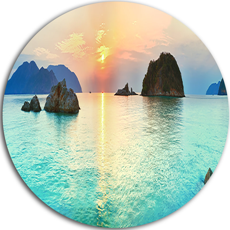 Sunrise Panorama - reproduction de photo, H 11 po x l 11 po x P 1 po, Métal