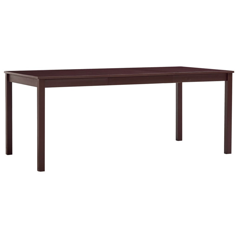 Abney Pine Solid Wood Dining Table, Dark Brown, Dark Brown