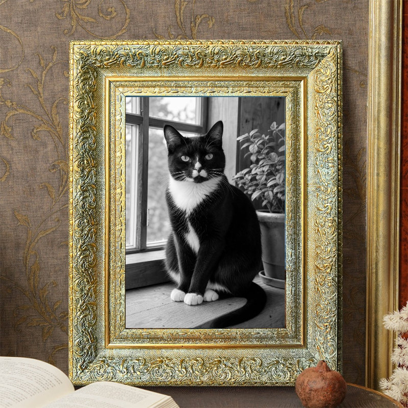 Cadre photo sophistiqué antique 3 pièces 8 po x 10 po avec support de table et crochets muraux