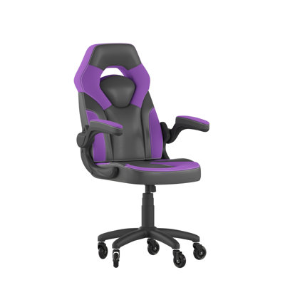 Katilyn Office Gaming Chair with Skater Wheels & Flip Up Arms - LeatherSoft