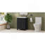 Petit ensemble de meuble-lavabo de style rétro 24 po x 18 po x 34 po avec lavabo en céramique et 2 portes à fermeture en douceur