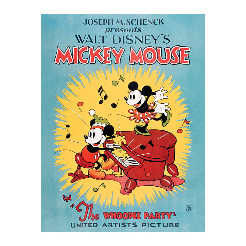 Mickey Mouse, The Whoopee Party Vintage Advertisement on Canvas