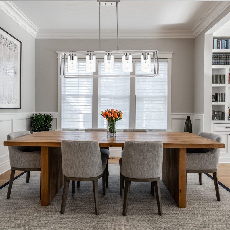 5 - Light Kitchen Island Pendant, Brushed Nickel