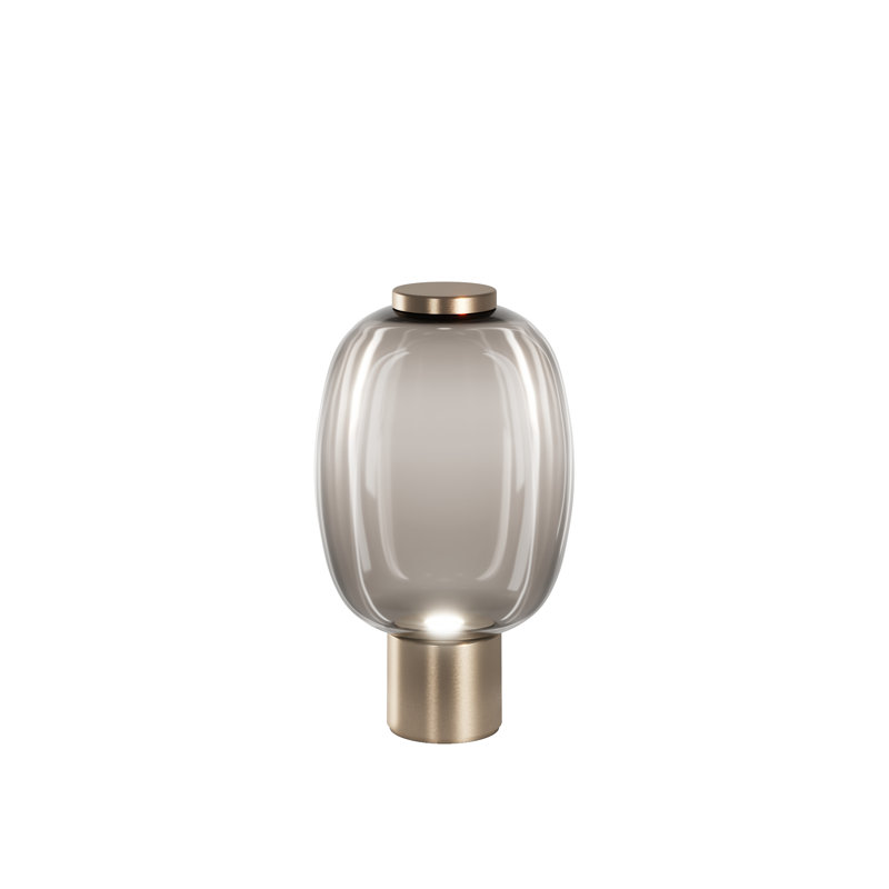 Riflesso Table Lamp 2 Crystal Transparent Matt Gold 3 L2405 Ul, Smoky Transparent, 18" H x 11" W x 11" D
