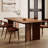 Nut-brown Rectangular Solid Wood Dining Table-1968567781