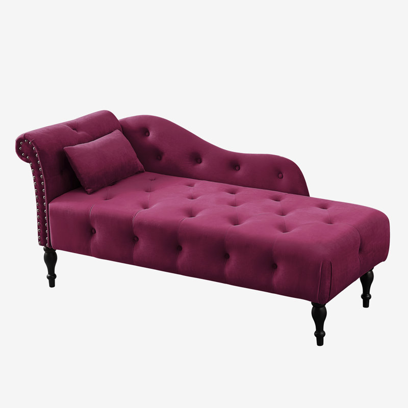 Rikaya Velvet Upholstered Bench, Burgundy