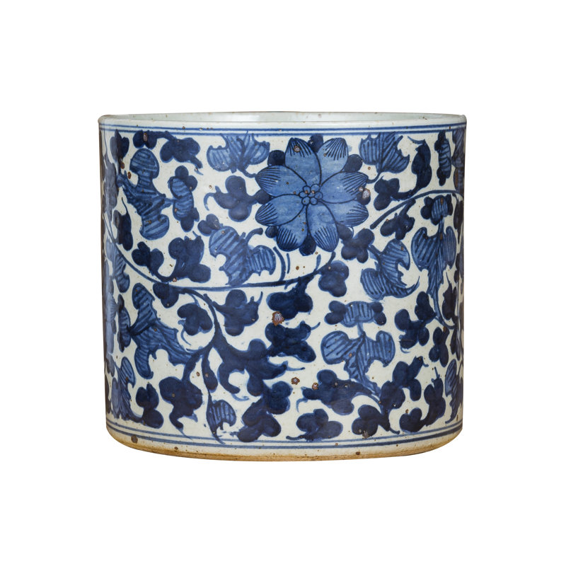 Dynasty Handmade Ceramic Planter, 9" H x 9" W x 9" D