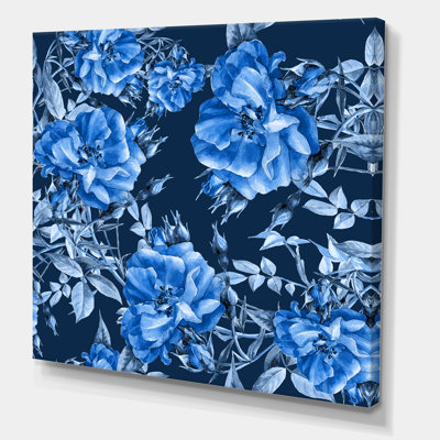 " Blue Abstract Wildflowers " Painting Print