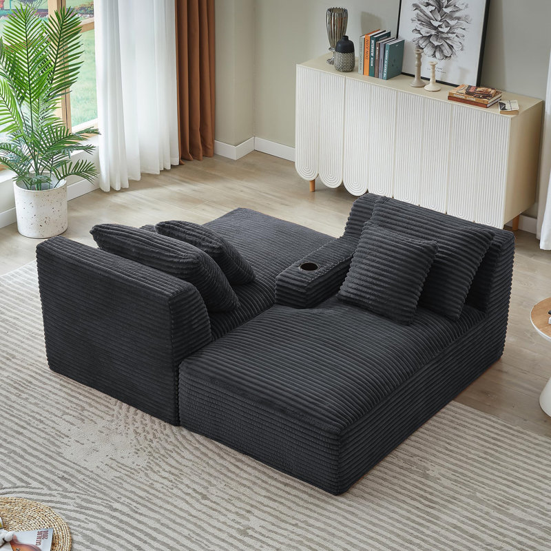 69" Cloud Sectional Couch, L-Shape Chaise With R-Shape Chaise With Deep Seat And Comfortable 2 Seater Couch For Modern Living Room,(Plush Fabric)