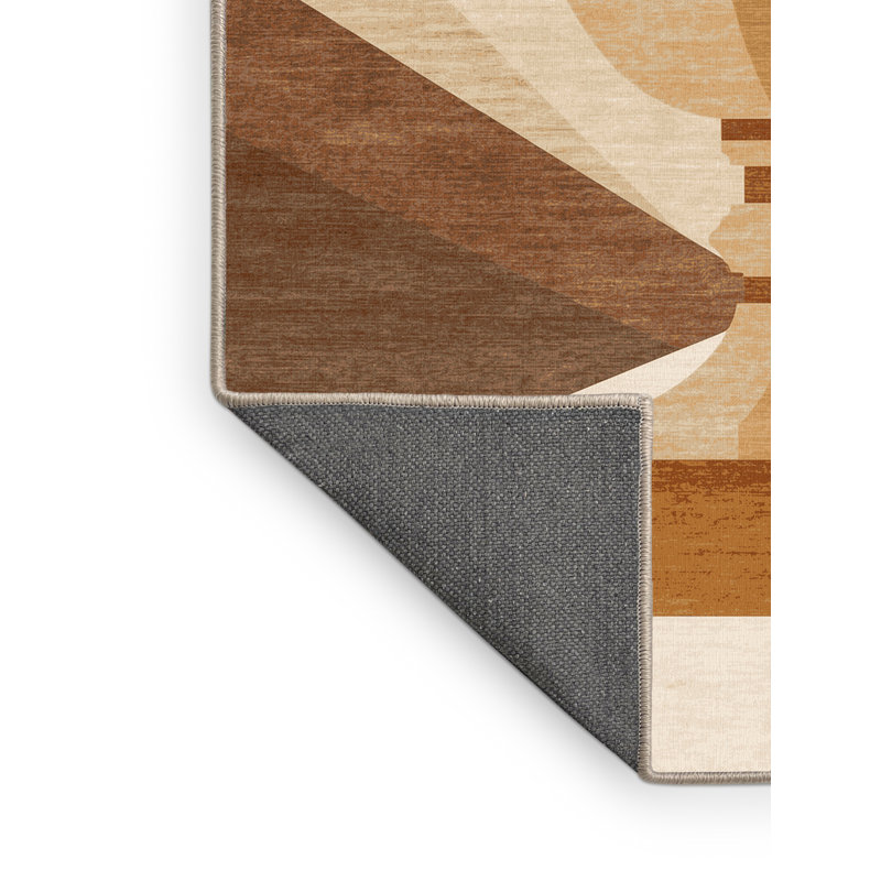 Tapis moelleux moelleux moelleux et moelleux à motif de trophées Erhart - reliure beige, 5 x 8