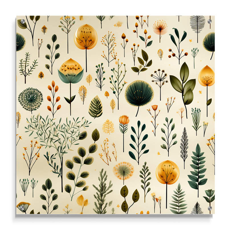 Thornaby - Plantes, art mural acrylique, H 16 po x l 16 po