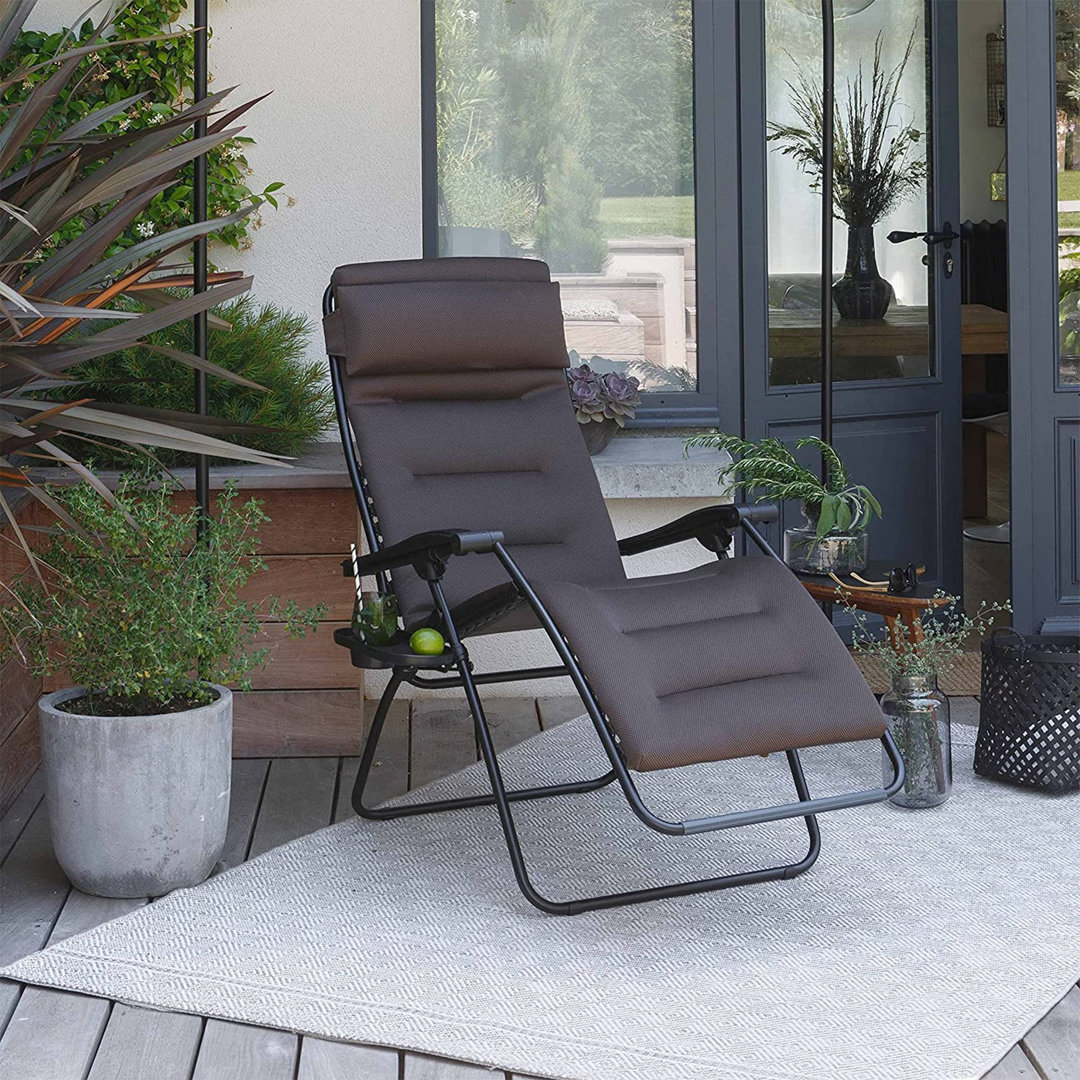Lafuma Mobilier RSXA Clip Zero Gravity Chair - Air Comfort Padded Outdoor Folding Patio Recliner Lafuma Cushion 